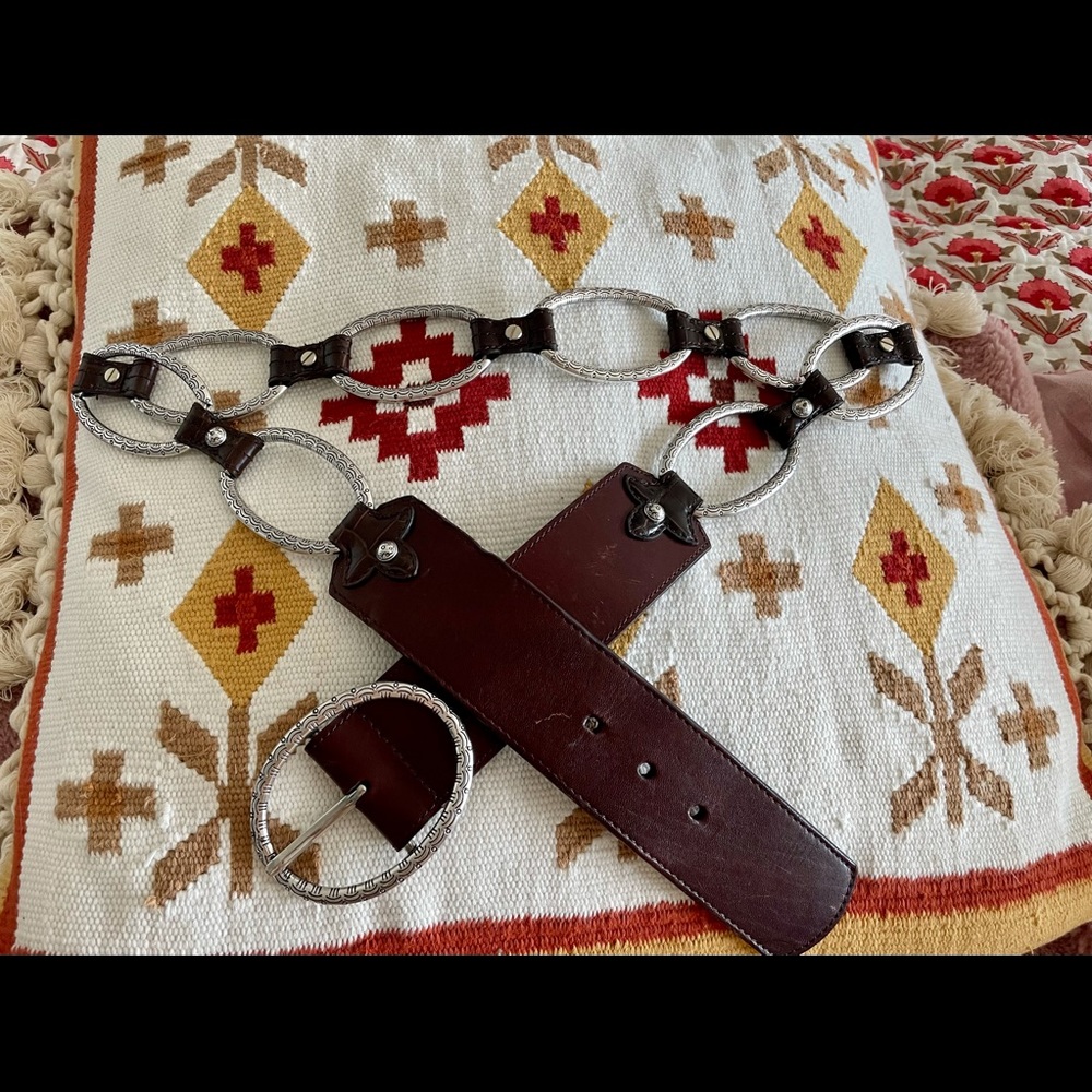 Brighton silver leather belt excellent quality